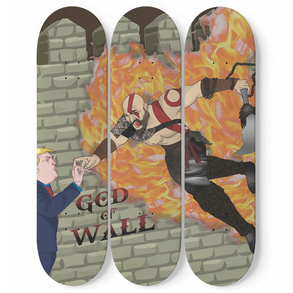 TRUMP & KRATOS SKATEBOARD WALL DESIGN