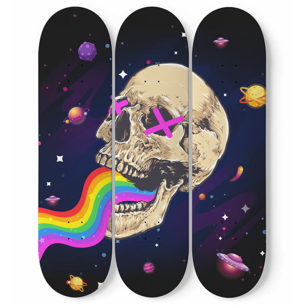 Space Skeleton Skateboard Wall Art